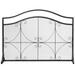 Winston Porter Rayansh Iron Fireplace Screen Iron in Black/Gray | 33 H x 44.5 W x 13.5 D in | Wayfair DD3B20C567294E9389B588983E54A7BD