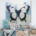 Gracie Oaks Urban Butterflies Graffiti Accents II On Canvas Print Canvas, Cotton in Black/Blue | 24 H x 24 W x 1 D in | Wayfair