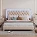 House of Hampton® Johnye Platform Bed Upholstered/Velvet, Metal in Brown | 44.5 H x 64 W x 83.7 D in | Wayfair EA0E29A3FCC74C52BECBC7FA86CC571F