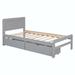 Ebern Designs Danyela Platform Storage Bed Wood in Gray | 35.4 H x 41.7 W x 77.5 D in | Wayfair 463855D0A90A4643897CEA806A84CF96