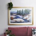 Millwood Pines First Snow I Framed On Paper Print in Blue/Brown/Green | 27 H x 39 W x 1.5 D in | Wayfair 38CFC7C787204870B918C0648E21E2F6