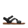 TOMS Women's Black Sloane Leather Strappy Sandals, Size 5.5