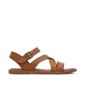 TOMS Women's Sloane Tan Leather Strappy Sandals Brown/Natural, Size 6