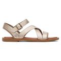 TOMS Women's Gold Sloane Leather Strappy Sandals, Size 5.5