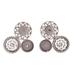 Colonial Circles,'Circle Pattern Sterling Silver Filigree Drop Earrings'