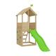 TP Treehouse Wooden Playhouse w/ Climbing Wall & Slide