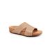 Wide Width Women's Beverly Slip On Sandal by SoftWalk in Beige (Size 10 1/2 W)