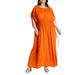 Plus Size Women's Dolman Sleeve Maxi Dress by ELOQUII in Orange Crush (Size 22/24)