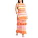 Plus Size Women's Striped Tank Sweater Dress With Ruffles by ELOQUII in Sorbet Stripe (Size 30/32)