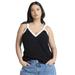 Plus Size Women's Pointelle Detail Top by ELOQUII in Black Onyx (Size 14/16)