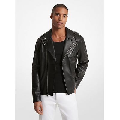 Michael Kors Leather Moto Jacket Black M