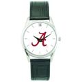 Men's Silver Alabama Crimson Tide Stainless Steel Watch with Leather Band