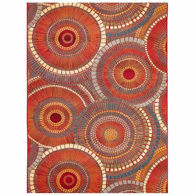 Liora Manne Marina Circles Indoor/Outdoor Rug by Trans-Ocean Import in Saffron (Size 8'10"X11'9")