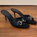 Gucci Shoes | Gucci Horsebit Monogram Sandal Heels 9 | Color: Black | Size: 9