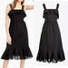 J. Crew Dresses | Nwt J. Crew Ruffle Eyelet Swiss Dot Midi Black Dress G4621 In Size 12 | Color: Black | Size: 12