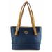 Giani Bernini Bags | Giani Bernini Navy Blue Saffiano Leather Tote Bag | Color: Blue/Tan | Size: Os