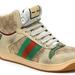 Gucci Shoes | Gucci Gg Screener Distressed High-Top Sneaker | Color: Green/Tan | Size: 8.5