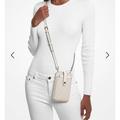 Michael Kors Accessories | Michael Kors Jet Set Travel Phone Crossbody With Card Holder In Signature | Color: White | Size: Os
