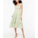 J. Crew Dresses | J. Crew Green Smocked Tiered Textured Dress Summer Midi Dress Women's Medium | Color: Green | Size: M