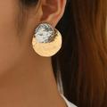 Anthropologie Jewelry | Geo Stud Earrings S8 | Color: Gold/Silver | Size: Os