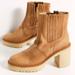 Free People Shoes | Free People James Chelsea Heeled Boots In Tan Leather | Color: Cream/Tan | Size: 7.5