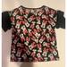 Disney Tops | Disney Parks Minnie Mouse All Over Face Print Ruffled Sleeves Shirt Top Size Xs | Color: Black/Red | Size: Xs