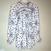 Free People Tops | Free People Womens Flowers In Her Hair Floral Tunic Top Xs Smocked Oversized | Color: Blue/White | Size: Xs