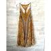 Free People Dresses | Free People Intimately Yellow Brown Lace Floral Slip Mini Dress Women's Size S | Color: Brown/Yellow | Size: S