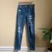 American Eagle Outfitters Jeans | Euc Ae American Eagle Super Stretch High Rise Jegging Jeans Ripped Size Short 0 | Color: Blue | Size: 0