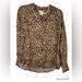 Jessica Simpson Tops | Jessica Simpson Women’s Leopard Print Blouse, Ls, Size S Nwt Button Cuffs | Color: Black/Brown | Size: S
