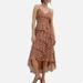 Anthropologie Dresses | Hutch Anthropologie Brown Sleeveless Polka Dot Tiered Wrap | Color: Brown/Cream | Size: L