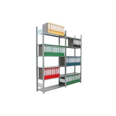 PROREGAL Aktenregal FALKE Stecksystem für Standard-Ordner | Grundregal | HxBxT 232x100x30cm | 7 Ordnerebenen | Fachlast 80kg | Einseitig nutzbar Image