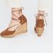 Free People Shoes | Free People Marabella Wedge Lace Up Espadrilles 8 38 | Color: Brown/Tan | Size: 8