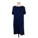 Design History Casual Dress - Shift: Blue Solid Dresses - Women's Size Large