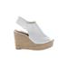 Aerosoles Wedges: White Solid Shoes - Women's Size 8 - Peep Toe