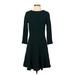 Gap Casual Dress - A-Line High Neck 3/4 sleeves: Green Print Dresses - Women's Size 4