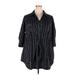 Lane Bryant Casual Dress - Mini Collared 3/4 sleeves: Black Print Dresses - Women's Size 26 Plus