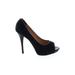 Betsey Johnson Heels: Pumps Stiletto Cocktail Party Black Solid Shoes - Women's Size 9 1/2 - Peep Toe