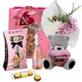 Mum Gifts - Artificial Flowers, I Love You Mummy Teddy Bear, Lindor Chocolate Heart Box, Gifts Bag |Mothers Day Gifts |Flowers And Chocolates Gift Set |Gifts For Him/Her, With a Card (MY MUMMY)