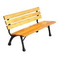 benches Wooden Bench Chair, Pastoral Style 3-seats Bench with Backrest, Metal Frame, for Outside Patio Porch Park Garden Yard seat cushions for benches (Size : 180cm)