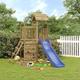 Camerina Playhouse with Slide Rockwall Impregnated Wood Pine,Playhouse,Playhouse with Slide,Sports Toys & Outdoor(SPU:3155890)