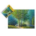 Jigsaw Puzzles for Adults Three vibrant green trees by the river 2000 Piece Puzzles, Large Puzzle Game Puzzle, Educational Intellectual Decompressing Fun Game for Kids and Adults 100 * 70cm