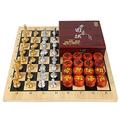 OUSIKA Chess Game Chess Set Wood Chinese Chess Set with Double-Sided Natural Bamboo Chess Board Red Rosewood Chinese Chess Pieces Wooden Chess Box International Chess Gift Chess Chess