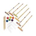 Milageto Lawn Croquet Game Set Six Player Croquet Set with Wooden Mallets 6 Doors Premium Croquet Set for 6 Players for Backyard Teens