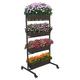 Woodside Dereham 4 Tier Wheeled Metal Garden Planter, Vertical Elevated Raised Flower Display Stand