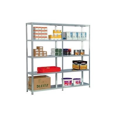 PROREGAL Fachbodenregal ADLER Schraubsystem | Medium-Duty | Grundregal | HxBxT 300x128x30cm | 7 Ebenen, Fachlast 250kg | Beidseitig nutzbar | Verzinkt Image