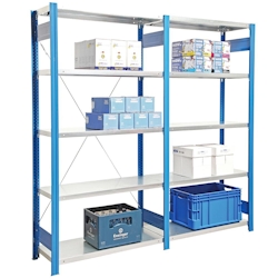 PROREGAL Fachbodenregal FALKE | Light-Duty | Grundregal | HxBxT 300x87x30cm | 7 Ebenen | Fachlast 150kg | Einseitig nutzbar | Rahmen Feuerrot Image