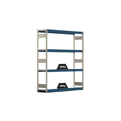 PROREGAL Weitspannregal ELCH Stecksystem T-Profil | Grundregal | HxBxT 200x175x40cm | 4 Ebenen | Stahlplatten-Fachboden | Fachlast 400kg | Enzianblau Image
