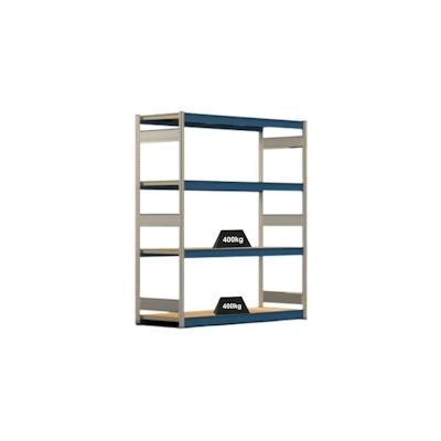 PROREGAL Weitspannregal ELCH Stecksystem T-Profil | Grundregal | HxBxT 200x175x60cm | 4 Ebenen | Spanplatten-Fachboden | Fachlast 400kg | Enzianblau Image