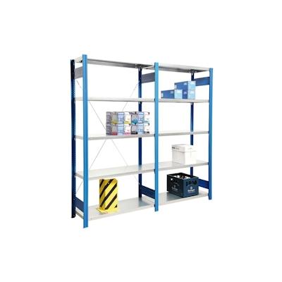 PROREGAL Fachbodenregal FALKE | Heavy-Duty | Grundregal | HxBxT 200x87x50cm | 5 Ebenen | Fachlast 350kg | Einseitig nutzbar | Rahmen Feuerrot Image